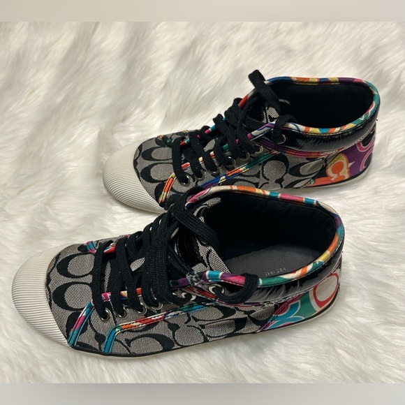Coach Vintage Zoe Multicolor Signature Logo Patterned Sneakers - Picture 4 of 9